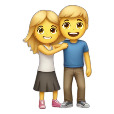 Slim boy hug healthy girl sticker