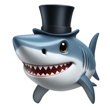 Shark fwith a top hat sticker