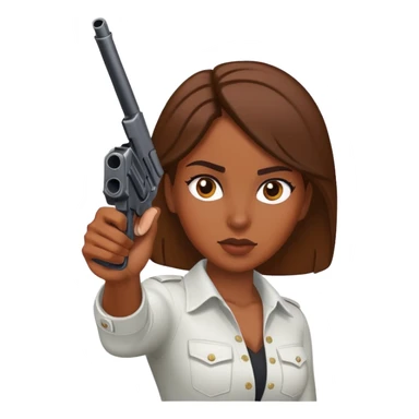 uma moça com uma arma apontando pra cabeça  sticker