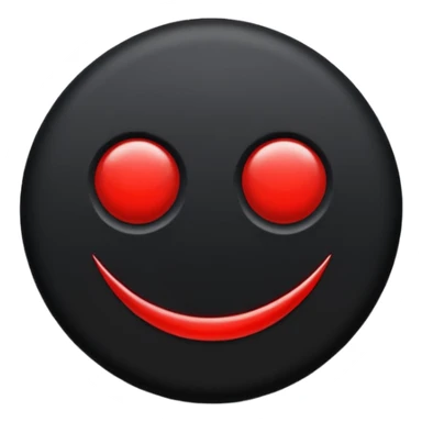 iOS sticker, dark mark, black shape, red dot, minimal sticker