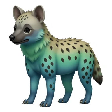 blue and green ombre hyena sticker
