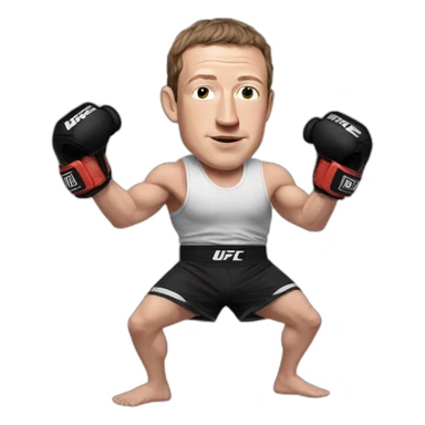 mark zuckerberg as an ufc fighter with mma gloves sticker