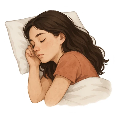 brunette girl sleeping, variation 3 sticker