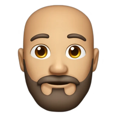 Hombre de 40 años pelo rapado y barba recortada con los ojos marrones y una talla en la cabeza sticker