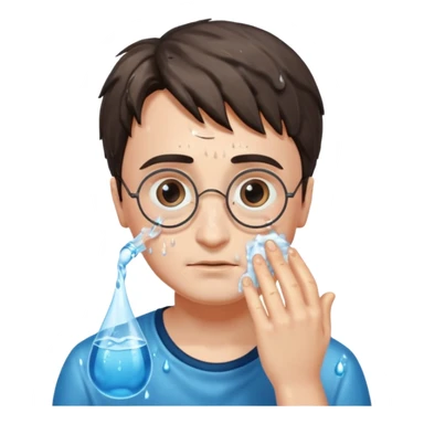 harry potter is washing his face sticker