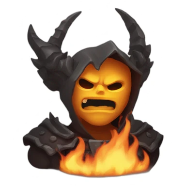 Un demonio con fuego sticker