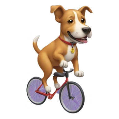 a dog riding a unicycle  sticker