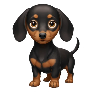 Black miniature Daschund  sticker