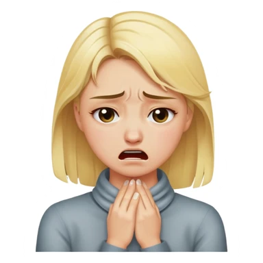 blonde girl putting hand around neck crying in anger sticker