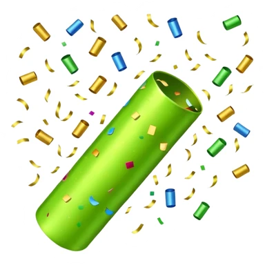 party popper lime green sticker