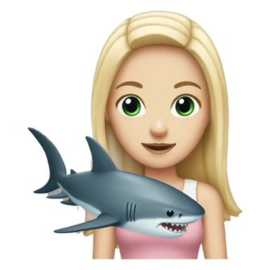 White Girl with shark  sticker
