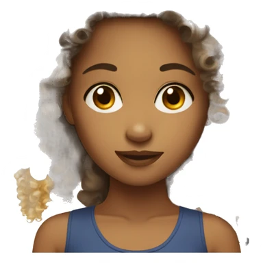 Mixed girl with curly hair sticker