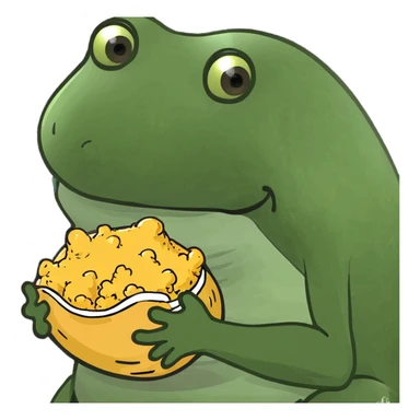 Frog with a BBL and a huge fart nugget sticker