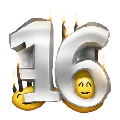 Geburtstagskrone in Silber für einen 16. Geburt  sticker