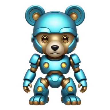 glitter mech bear cian cyberpunk sticker