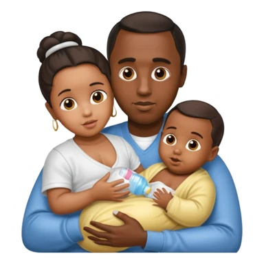 Sean “Diddy” Combs with baby oil and a very small infant sticker