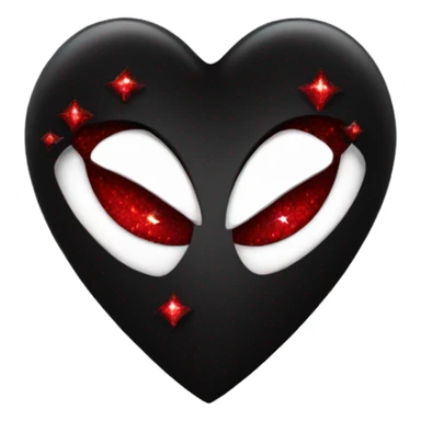 black heart with red sparkles sticker
