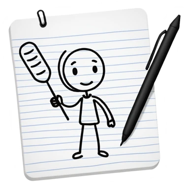 paper and pen doodle sticker