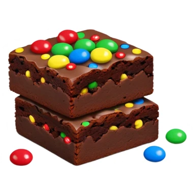 Decadent realistic brownie with mini m&m's candies sticker