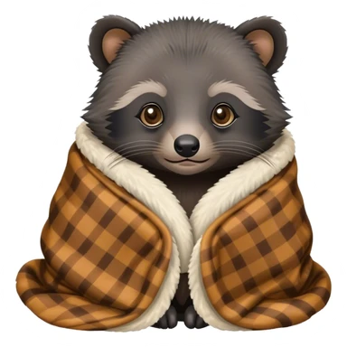 Baby binturong cozy in blanket  sticker