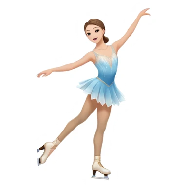 An colorful icon featuring The background includes a grand ice rink palace with shining spotlights and cheering spectators in the stands. A graceful figure skater performing a spin on the ice. Transparent background highlights the elegance and artistry of figure skating sticker