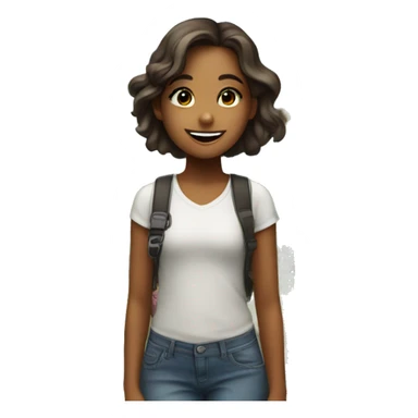 smiling girl under a tree next to a Ferris wheel sticker