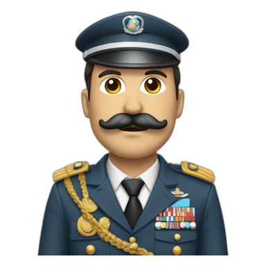 Un homme en tenue millitaire avec une moustache noir et carré sticker