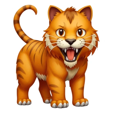 saber-toothed cat with a tiny body and 8-inch-long canine teeth that are ridiculously oversized compared to its minuscule body, extreme contrast sticker