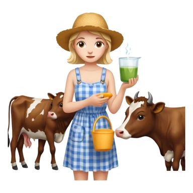 девушка пасет коров sticker