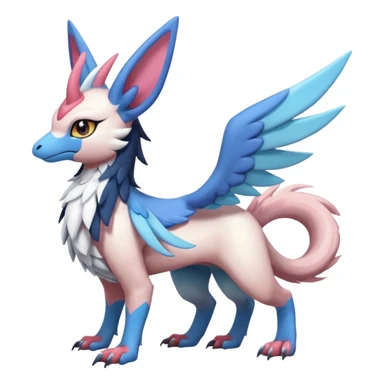 Chimera-Latios-Nargacuga-Sylveon-Silvally-Gryphon-fusion-hybrid-animal-creature  with long ears  sticker
