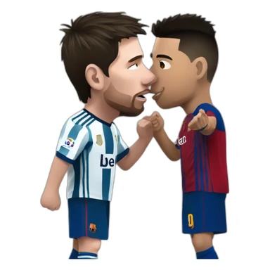 messi kissing ronaldo sticker