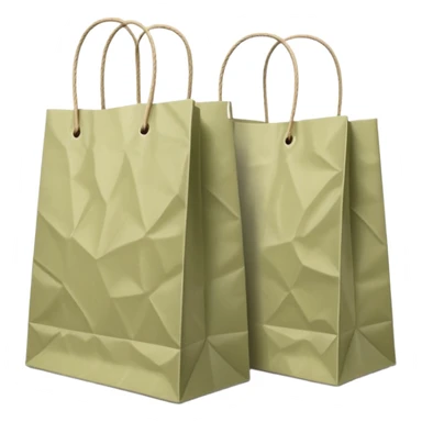 Two Pale olive paper shopping bags sticker