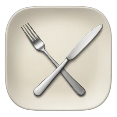 knife and fork on a plate sticker