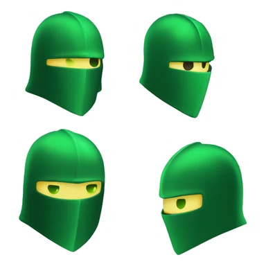 green helmet knight whit lightninh eyes, face all covered, 3/4 position, evil sticker