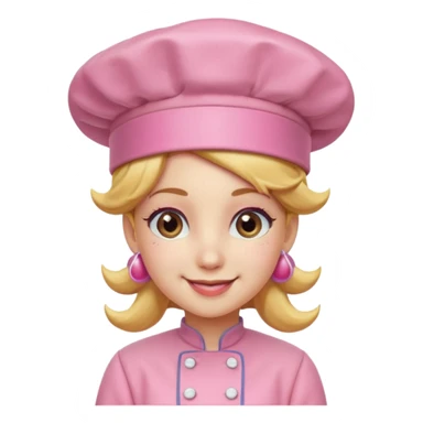 Pink chef hat princess peach sticker