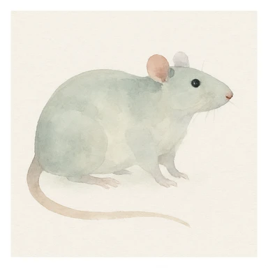 realistic rat watercolor style sticker