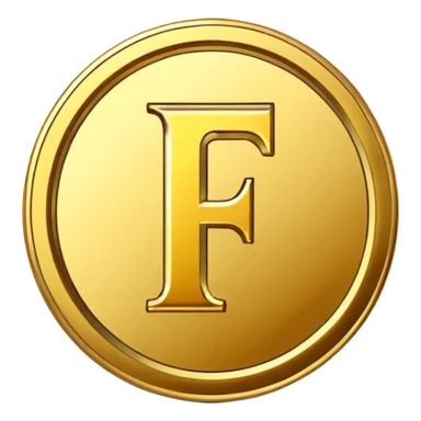 Currency crypto money symbol for the money "Fcoins" big letter F, casino coin colored

Dont make an E sticker