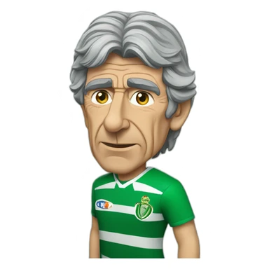 Manuel Pellegrini con camiseta de Betis sticker