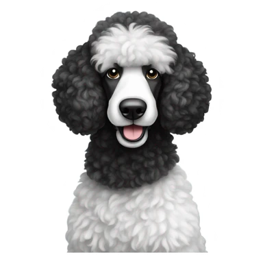 Black and white standard poodle sticker