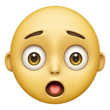 shocked emoji, expressive face, wide eyes, open mouth, yellow face, no text sticker