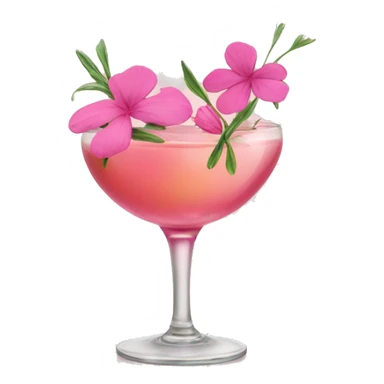 Cocktail with pink flowers sticker