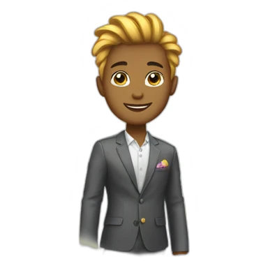 Posh-boy-with-rainbow-unicorn-hair sticker