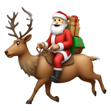 Santa clause riding his reindeer  sticker