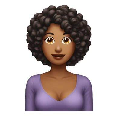 Mulher parda de cabelo curto mandando beijo sticker