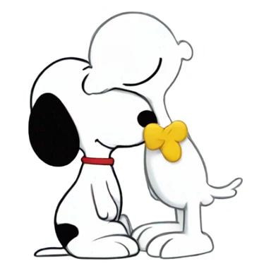 Snoopy kissing Woodstock  sticker