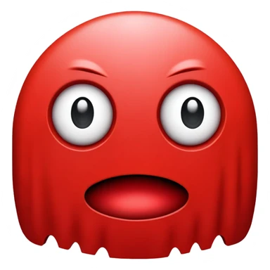Red Pacman ghost character with big eyes sticker