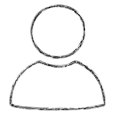 hand-drawn outlined icon of a client or customer, sketchy lines sticker