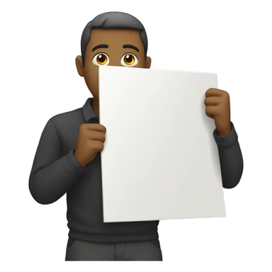 man standing holding placard on stick sticker