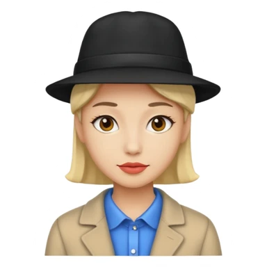 black hat wearing coloring clothes sticker