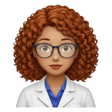young women pharmacist studying science, curly hair sticker